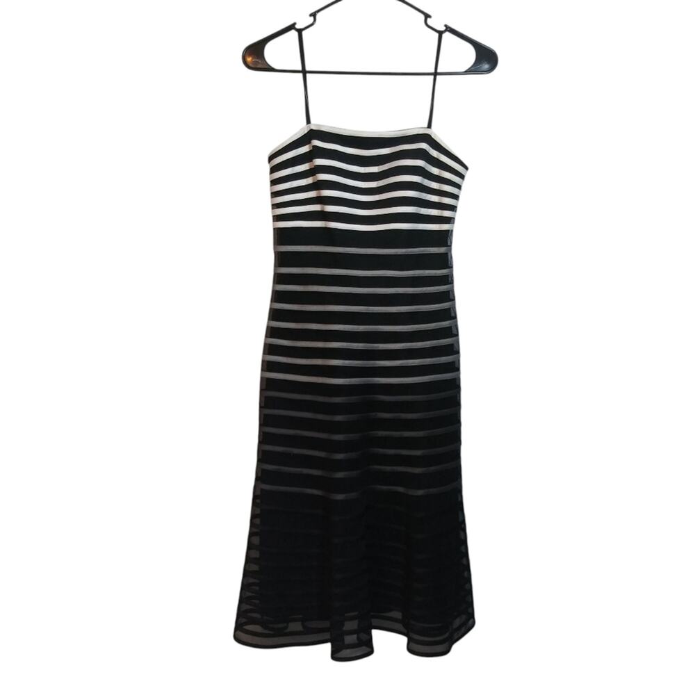 WHBM Dress Cocktail Sun A-line Ombre Stripe Fitted Size 0